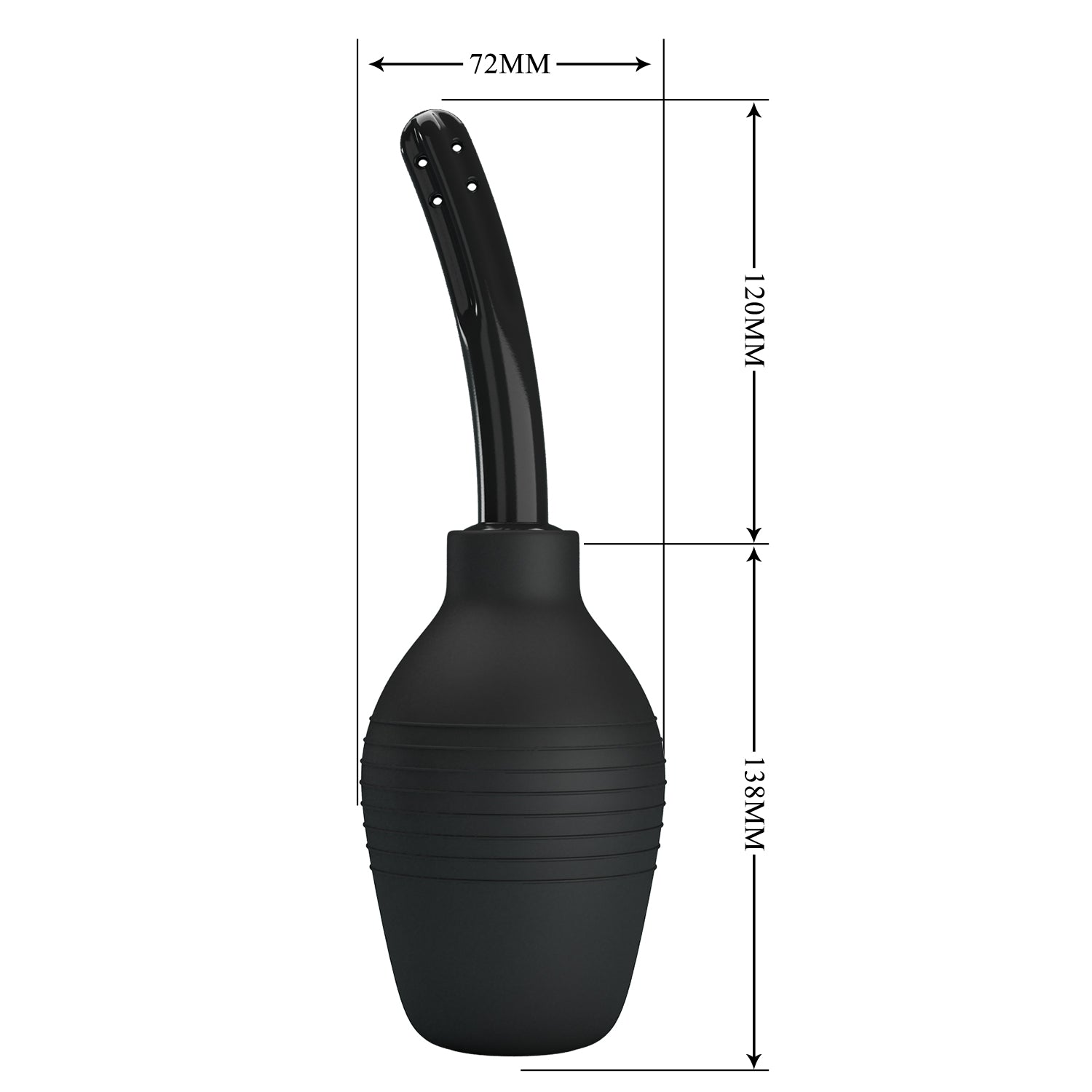 MR PLAY Anal Douche - Black - Black Unisex Douche - 310 ml Capacity - QX-003-MR-1