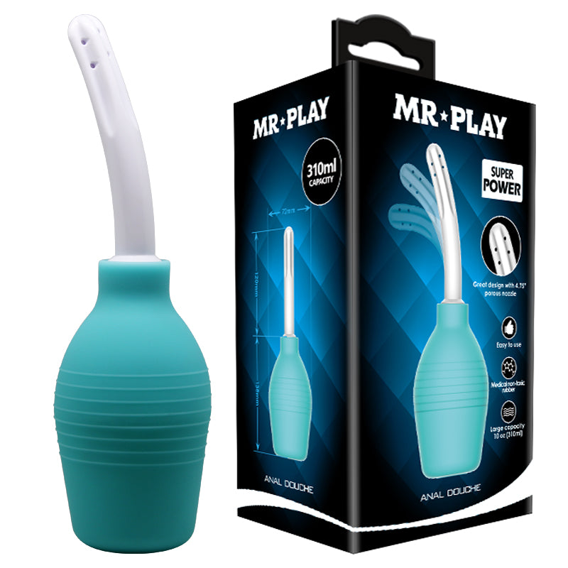 MR PLAY Anal Douche - Aqua/White Unisex Douche - 310 ml Capacity - QX-003-MR