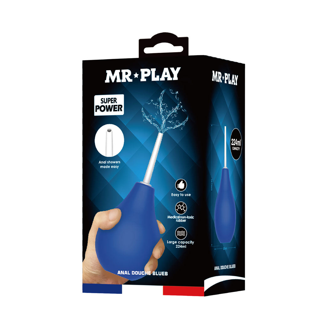 MR PLAY Anal Douche - Blue - Blue Unisex Douche - 224 ml Capacity - QX-004-MR