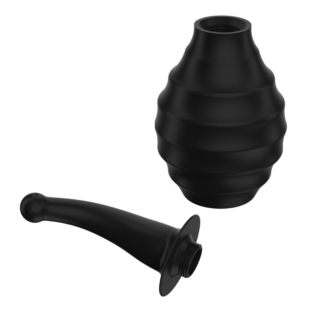 MR PLAY Anal Douche M6 - Black - Black Unisex Douche - 330 ml Capacity - QX-005-MR