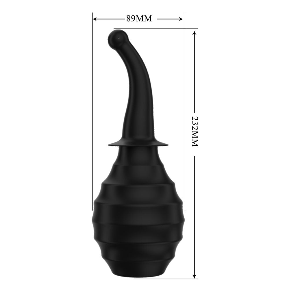 MR PLAY Anal Douche M6 - Black - Black Unisex Douche - 330 ml Capacity - QX-005-MR