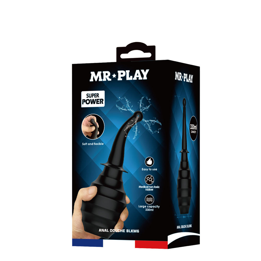 MR PLAY Anal Douche M6 - Black - Black Unisex Douche - 330 ml Capacity - QX-005-MR