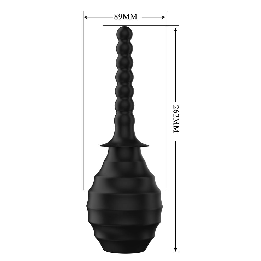 MR PLAY Anal Douche M7 - Black - Black Unisex Douche - 330 ml Capacity - QX-006-MR