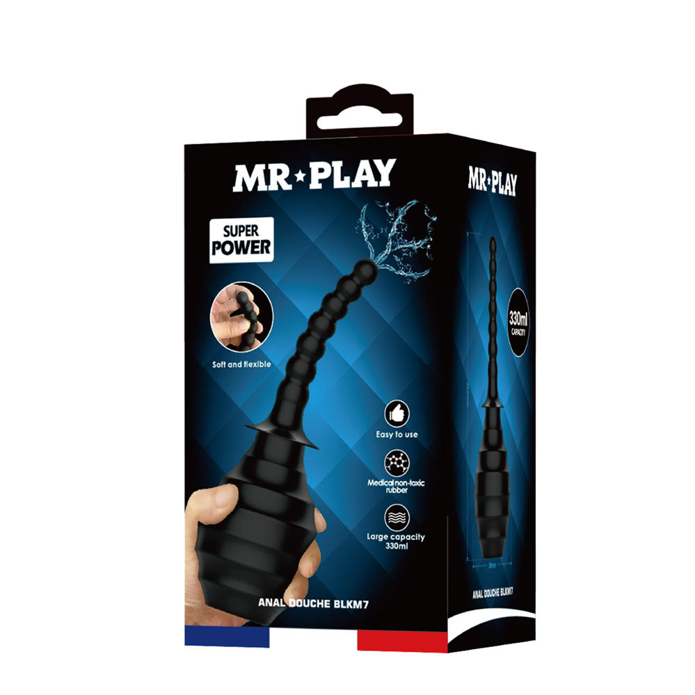 MR PLAY Anal Douche M7 - Black - Black Unisex Douche - 330 ml Capacity - QX-006-MR