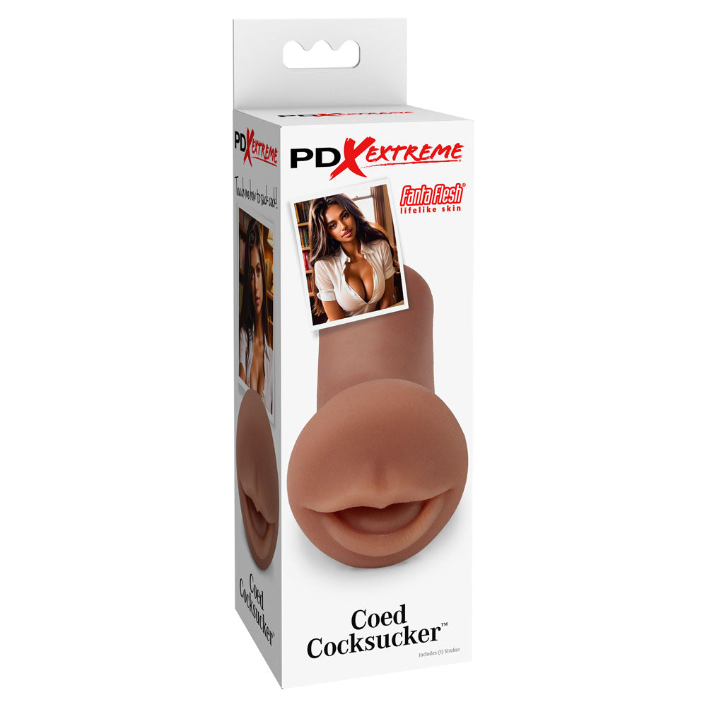 Pipedream Extreme Toyz Coed Cocksucker - Brown - Brown Mouth Stroker - RD424-29