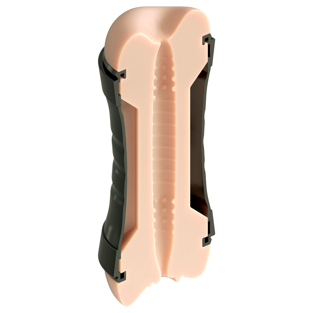 PDX Wet Pussies Super Flip-A-Pussy Over - Light - Flesh Dual Ended Stroker (Vagina & Ass) - RD446-21