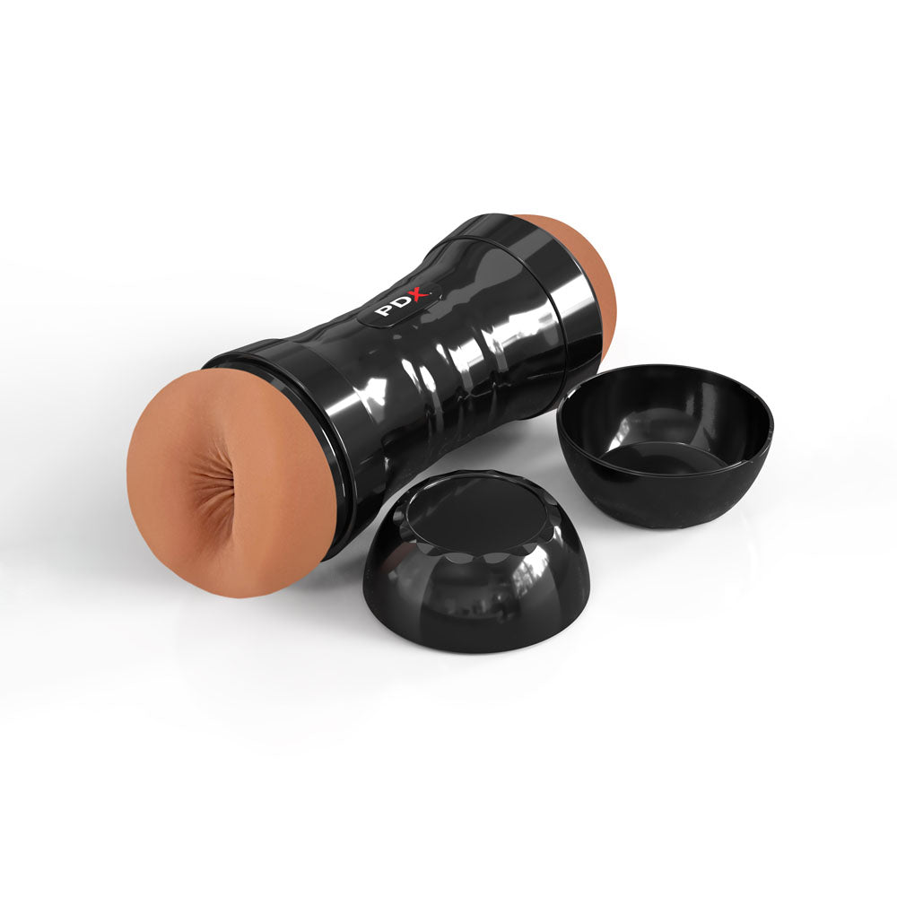 PDX Wet Pussies Super Flip-A-Pussy Over - Brown - Brown Dual Ended Stroker (Vagina & Ass) - RD446-29