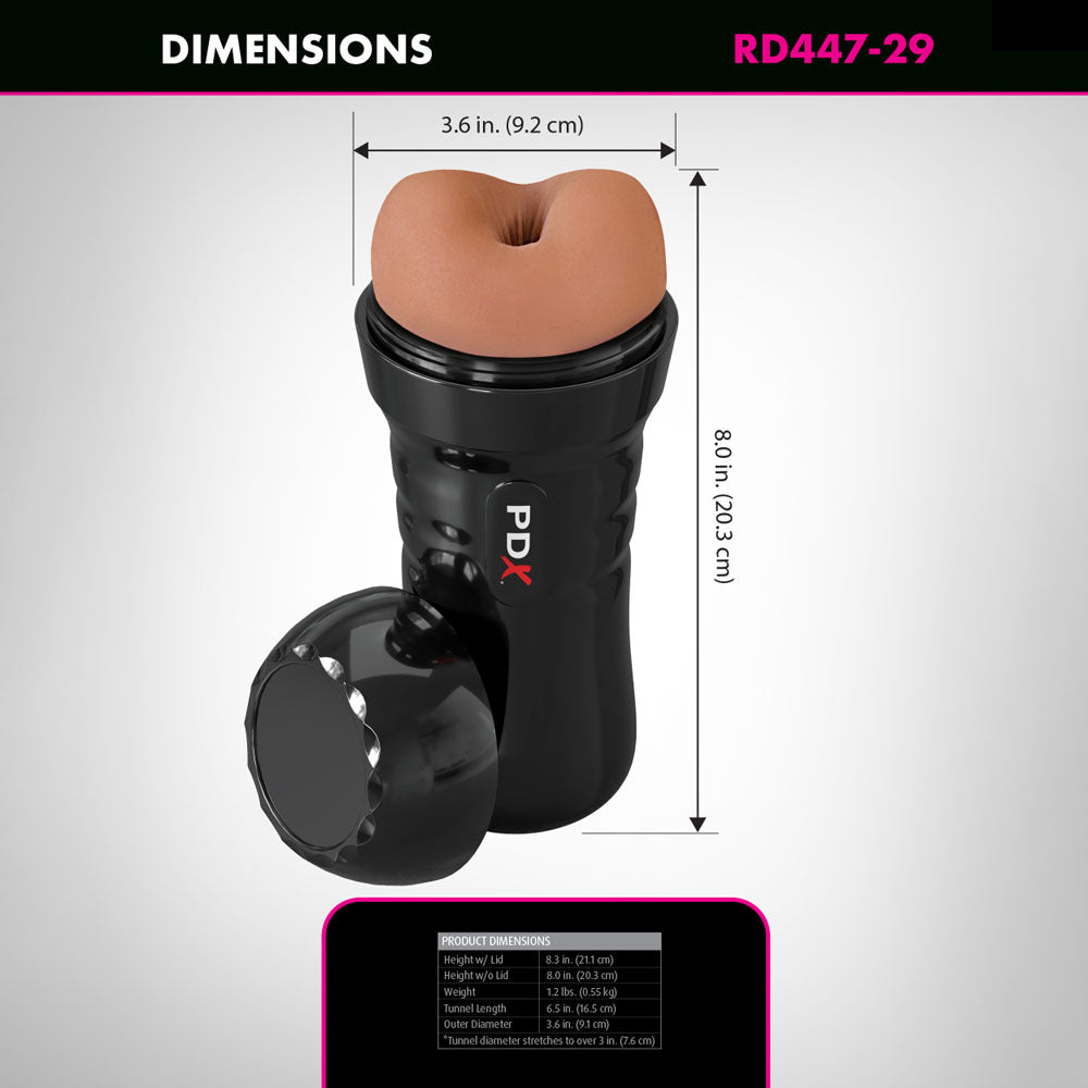 PDX Wet Bussies Super Bangin Butt - Brown - Brown Anal Stroker - RD447-29