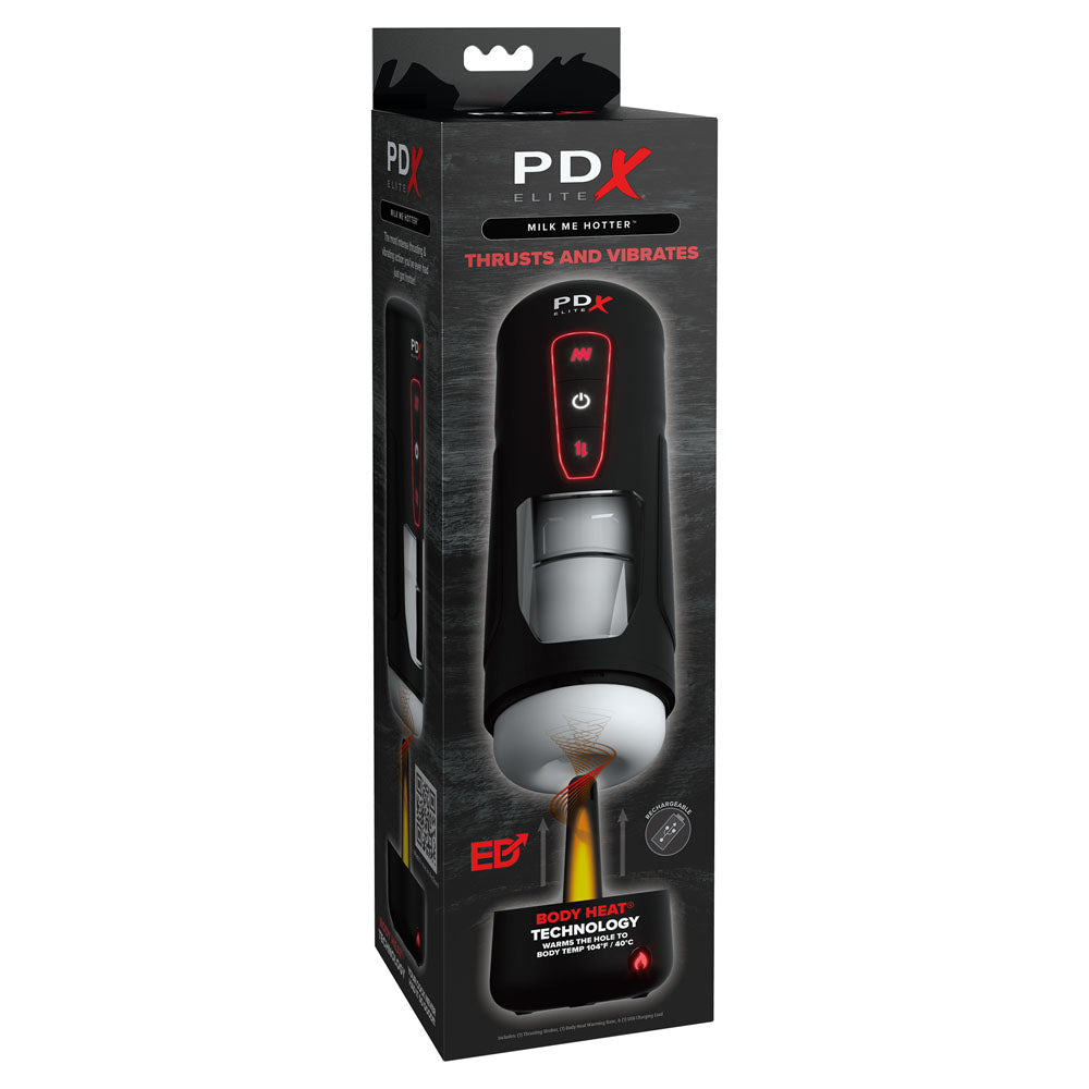 PDX Elite Milk Me Hotter - USB Rechargeable Thrusting Heating & Vibrating Auto Stroker - RD550-23