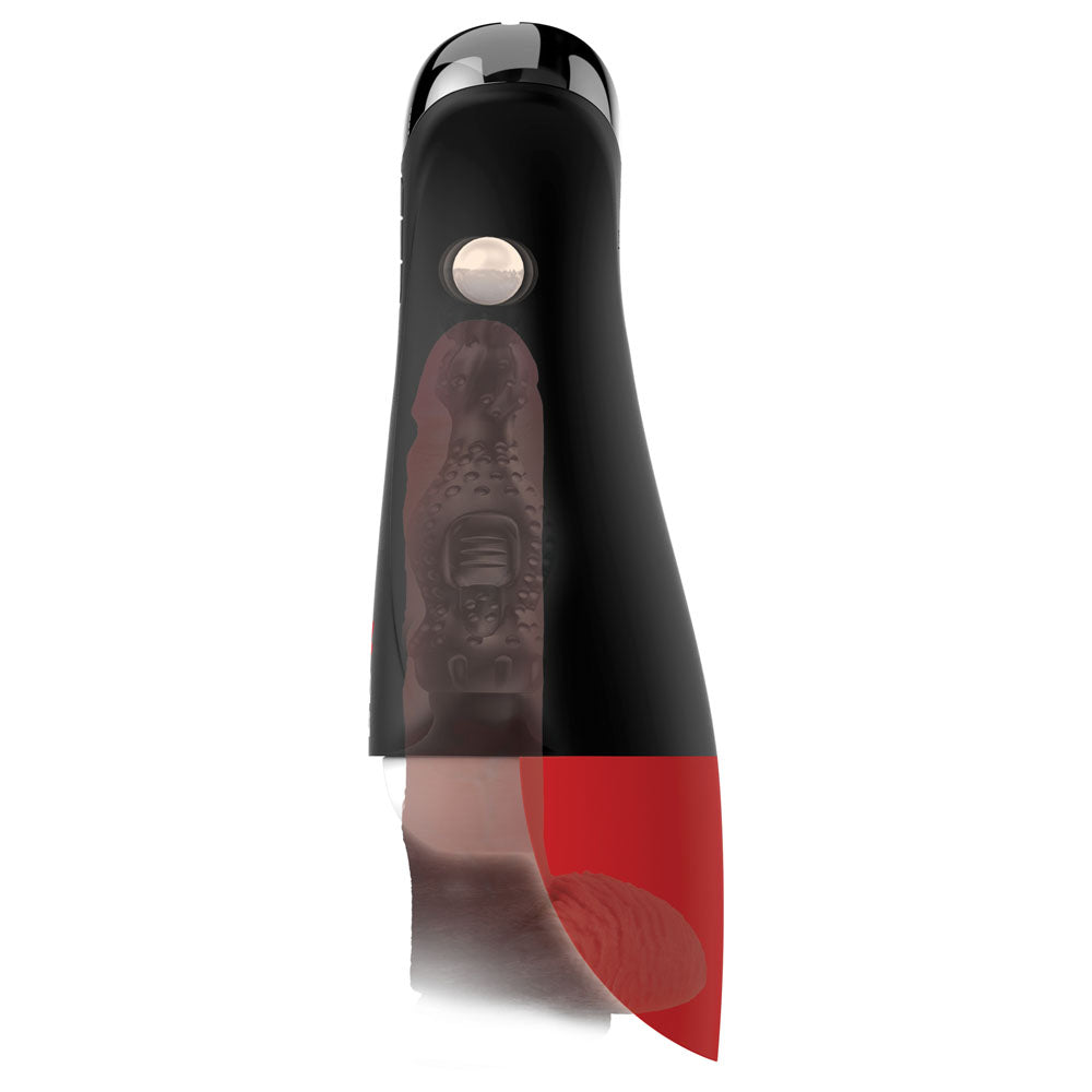 PDX Elite Fap-O-Matic Pro XL - White/Red - White USB Rechargeable Auto Stroker - RD554-20