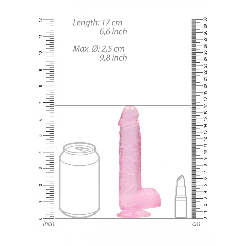 REALROCK 6'' Realistic Dildo With Balls - Pink 15.2 cm Dong - REA090PNK