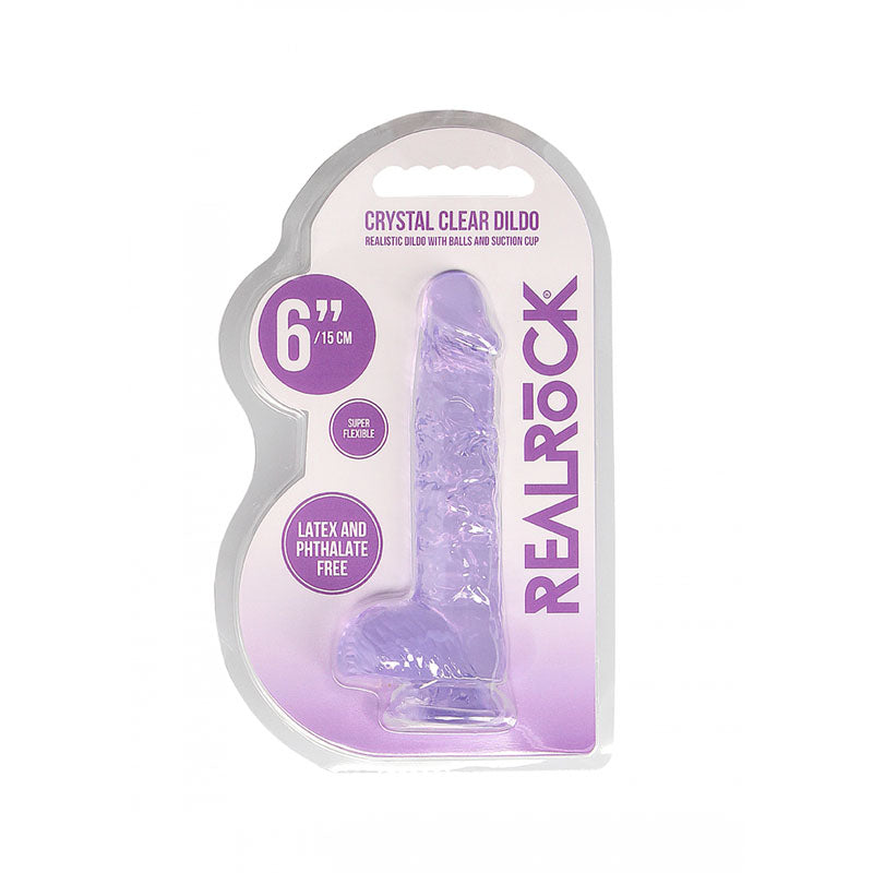 REALROCK 6'' Realistic Dildo With Balls - Purple 15.2 cm Dong - REA090PUR
