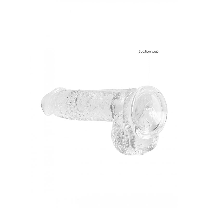 REALROCK 6'' Realistic Dildo With Balls - Clear 15.2 cm Dong - REA090TRA