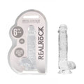 REALROCK 6'' Realistic Dildo With Balls - Clear 15.2 cm Dong - REA090TRA