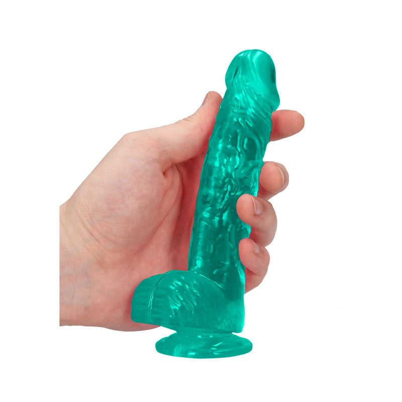 REALROCK 6'' Realistic Dildo With Balls - Turquoise 15.2 cm Dong - REA090TUR
