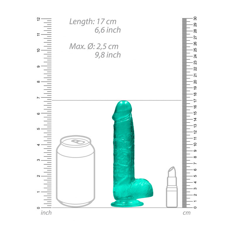 REALROCK 6'' Realistic Dildo With Balls - Turquoise 15.2 cm Dong - REA090TUR