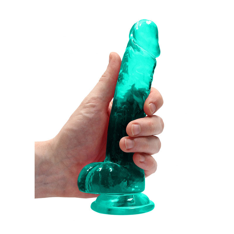 REALROCK 7'' Realistic Dildo With Balls - Turquoise 17.8 cm Dong - REA091TUR