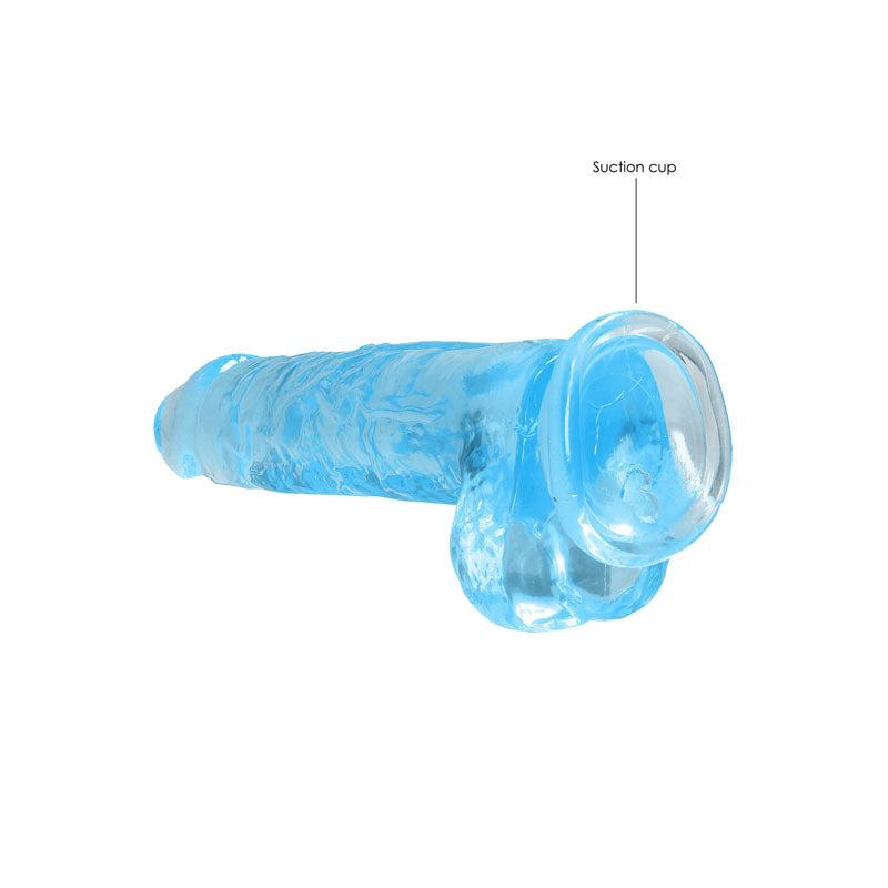 REALROCK 8'' Realistic Dildo With Balls - Blue 20.3 cm Dong - REA092BLU
