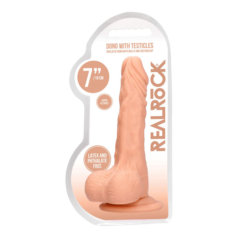 REALROCK 7'' Realistic Dildo With Balls - Flesh 17.8 cm Dong - REA094FLE