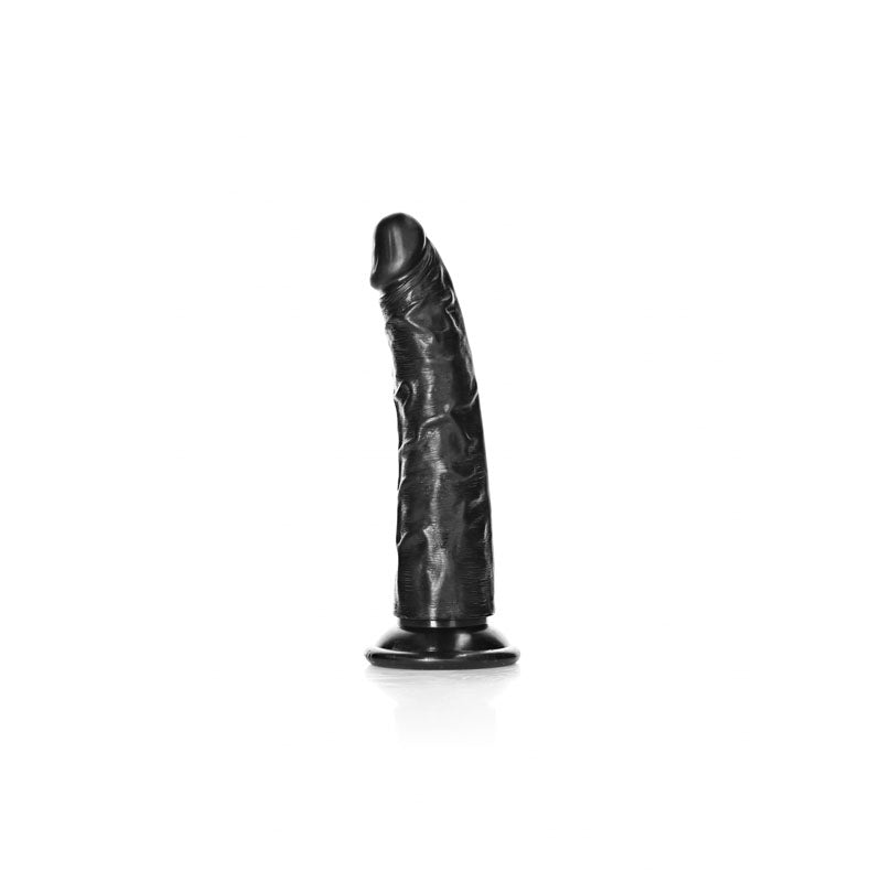 REALROCK Realistic Slim Dildo without Balls - 15.5 cm - Black 15.5 cm (6'') Dong - REA113BLK
