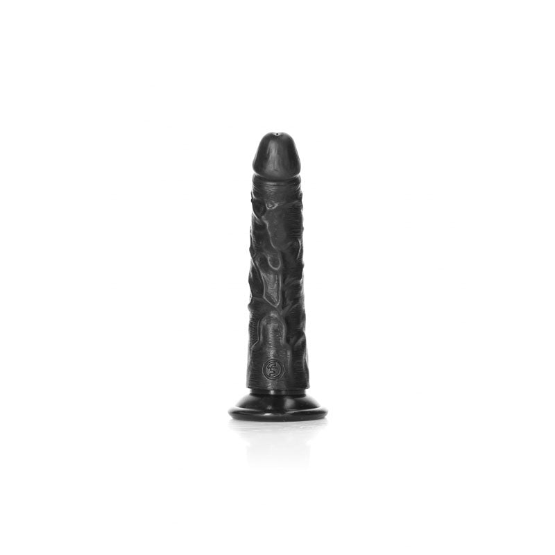 REALROCK Realistic Slim Dildo without Balls - 15.5 cm - Black 15.5 cm (6'') Dong - REA113BLK