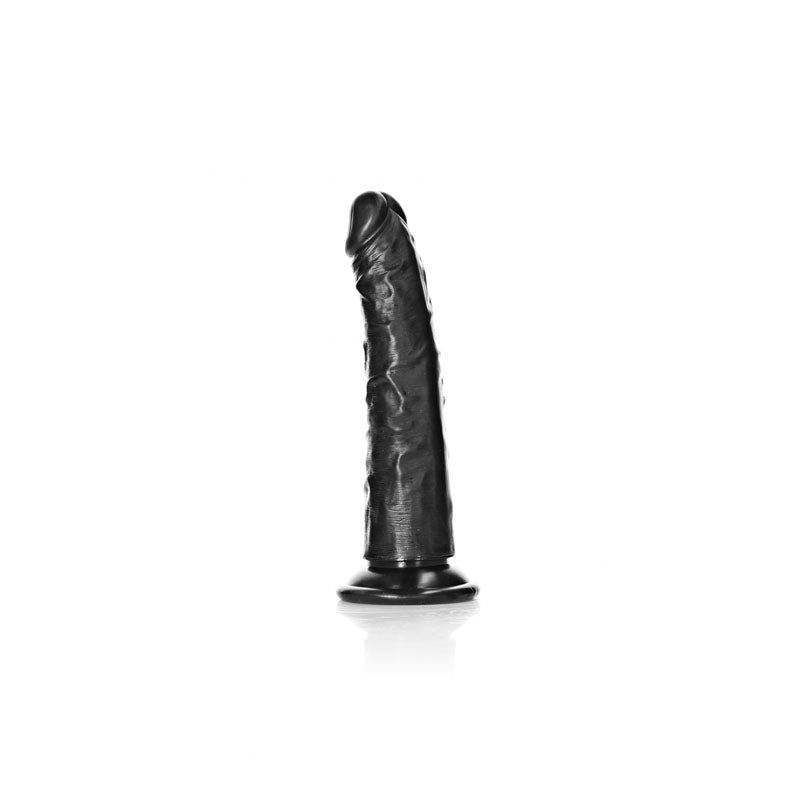 REALROCK Realistic Slim Dildo without Balls - 15.5 cm - Black 15.5 cm (6'') Dong - REA113BLK