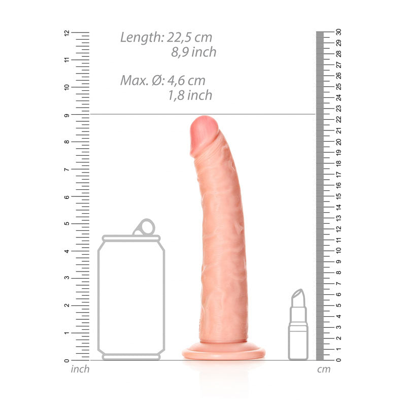 REALROCK Realistic Slim Dildo with Suction Cup - 20.5cm - Flesh 20.5 cm (8'') Dong - REA115FLE