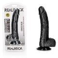 REALROCK Realistic Regular Curved Dong with Balls - 20.5 cm - Black 20.5 cm (8'') Dong - REA123BLK