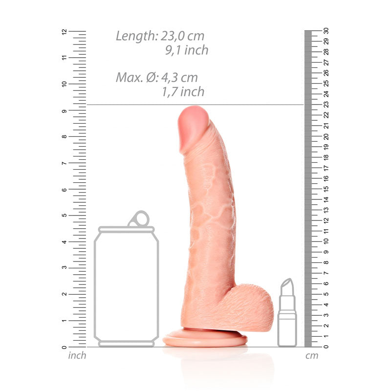 REALROCK Realistic Regular Curved Dong with Balls - 20.5 cm - Flesh 20.5 cm (8'') Dong - REA123FLE