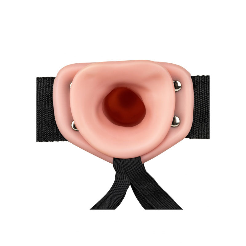 REALROCK Vibrating Hollow Strap-on - 20.5 cm Flesh - Flesh 20.5 cm Vibrating Hollow Strap-On - REA139FLE