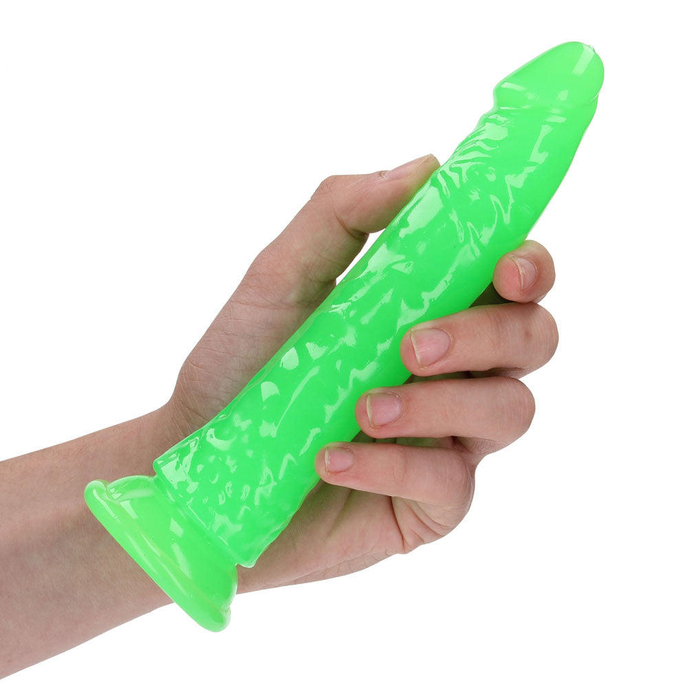 REALROCK 18 cm Slim Glow in the Dark Neon - Green - Glow in Dark Green 18 cm (7'') Dong - REA142GLOGRN