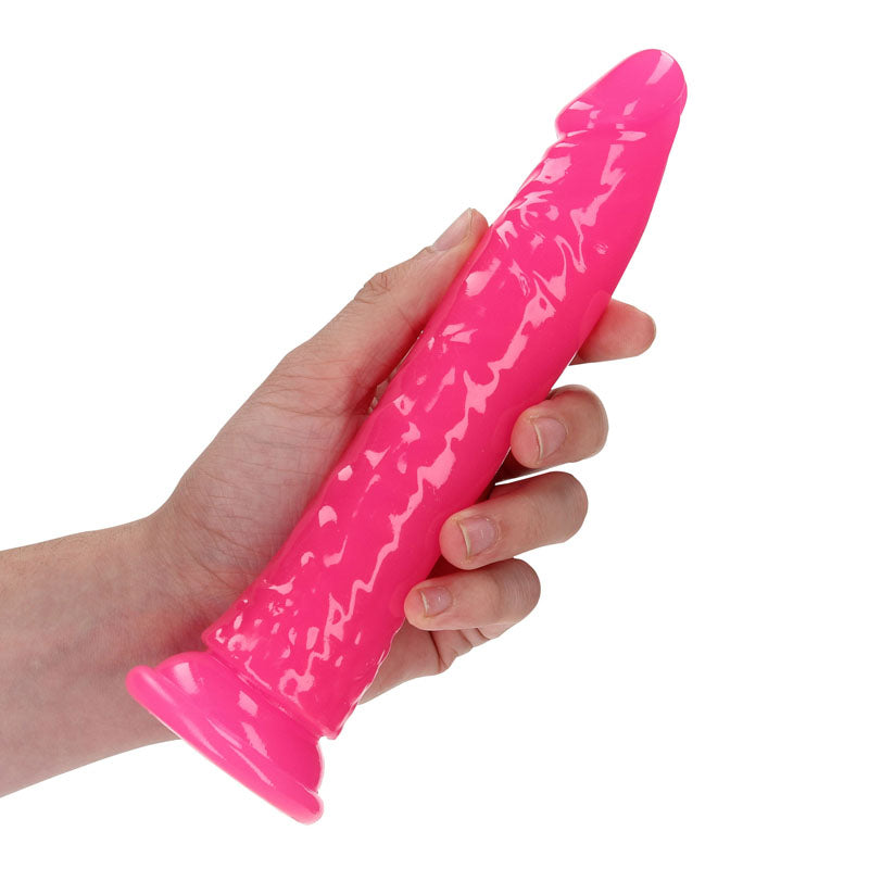 REALROCK 18 cm Slim Glow in the Dark Neon - Pink - Glow in Dark Pink 18 cm (7'') Dong - REA142GLOPNK