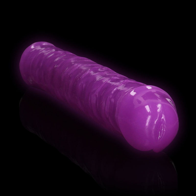 REALROCK 38 cm Double Dong Glow - Purple - Purple 38 cm (15'') Double Dong - REA149GLOPUR