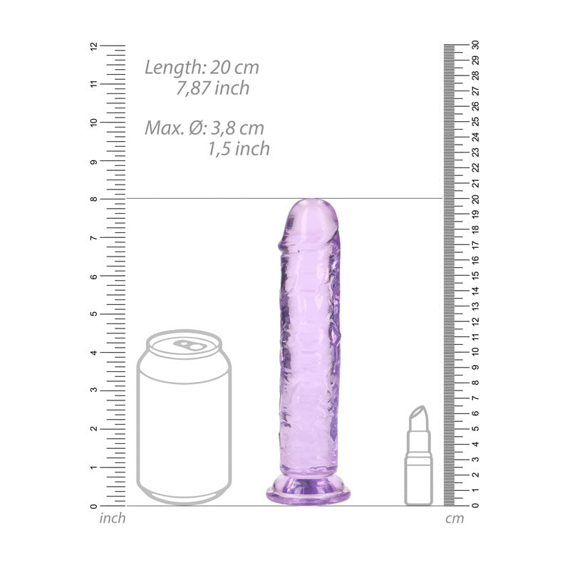 REALROCK 18 cm Straight Dildo - Purple - Purple 18 cm (7'') Dong - REA152PUR