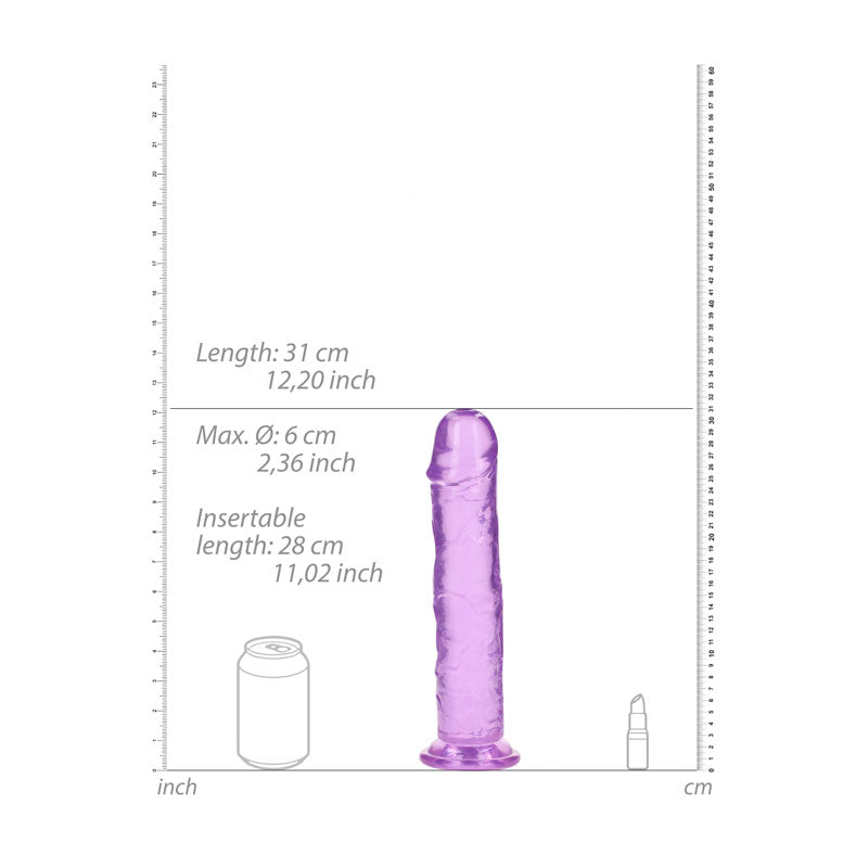 REALROCK 31 cm Straight Dildo - Purple - Purple 31 cm (11'') Dong - REA156PUR
