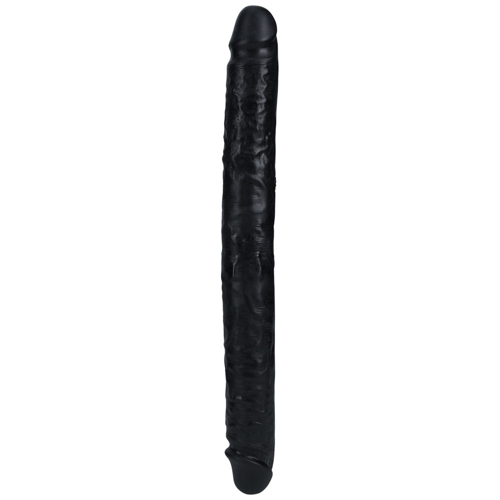REALROCK 35cm Slim Double Dildo - Black - Black 35 cm (14'') Double Dong - REA184BLK