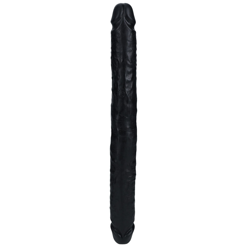 REALROCK 35cm Slim Double Dildo - Black - Black 35 cm (14'') Double Dong - REA184BLK