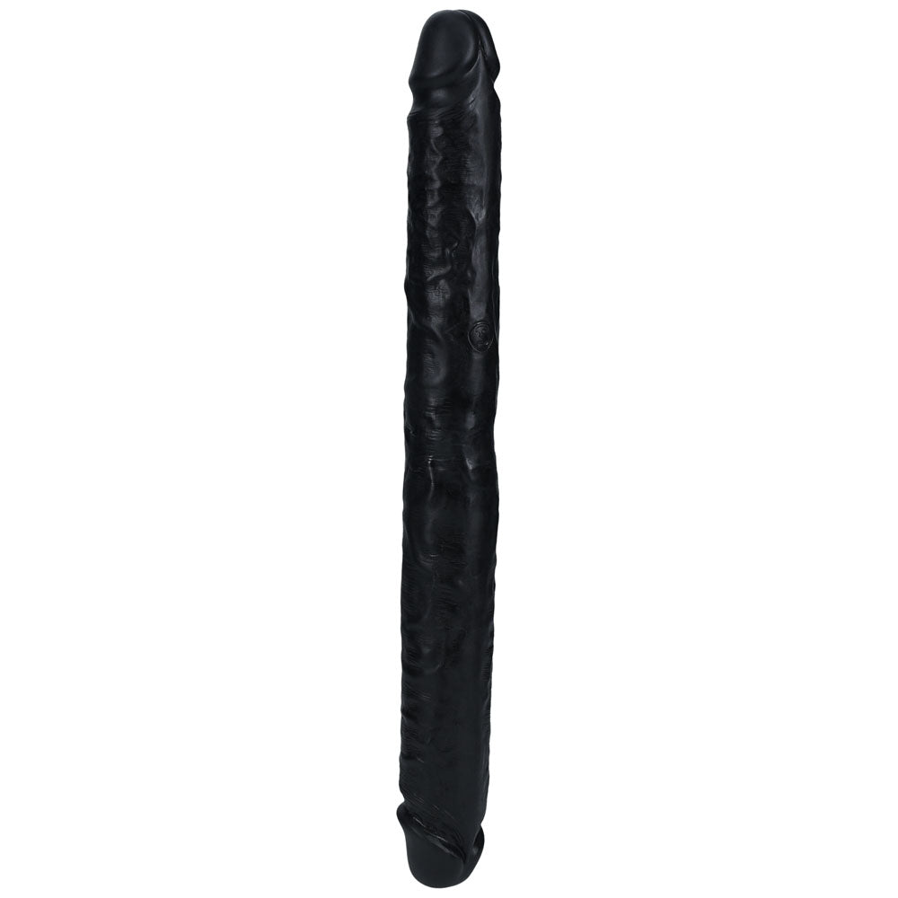 REALROCK 35cm Slim Double Dildo - Black - Black 35 cm (14'') Double Dong - REA184BLK