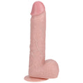 REALROCK 20cm Vibrating + Thrusting Cock with Balls - Flesh - Flesh 20.3 cm (8'') USB Rechargeable Vibrating and Thrusting Dong - REA193FLE