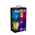 REALROCK 7'' with Balls Wireless Rechargeable LED Vibrating Dong - Clear with LED 19.5 cm USB Rechargeable Vibrating Dong with Remote - REA205TRA