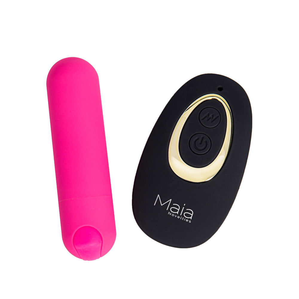 Maia DATE NIGHT PANTY VIBE - L/XL - Black L/XL Panty with Pink USB Rechargeable Bullet & Remote - RM330-PK-LXL
