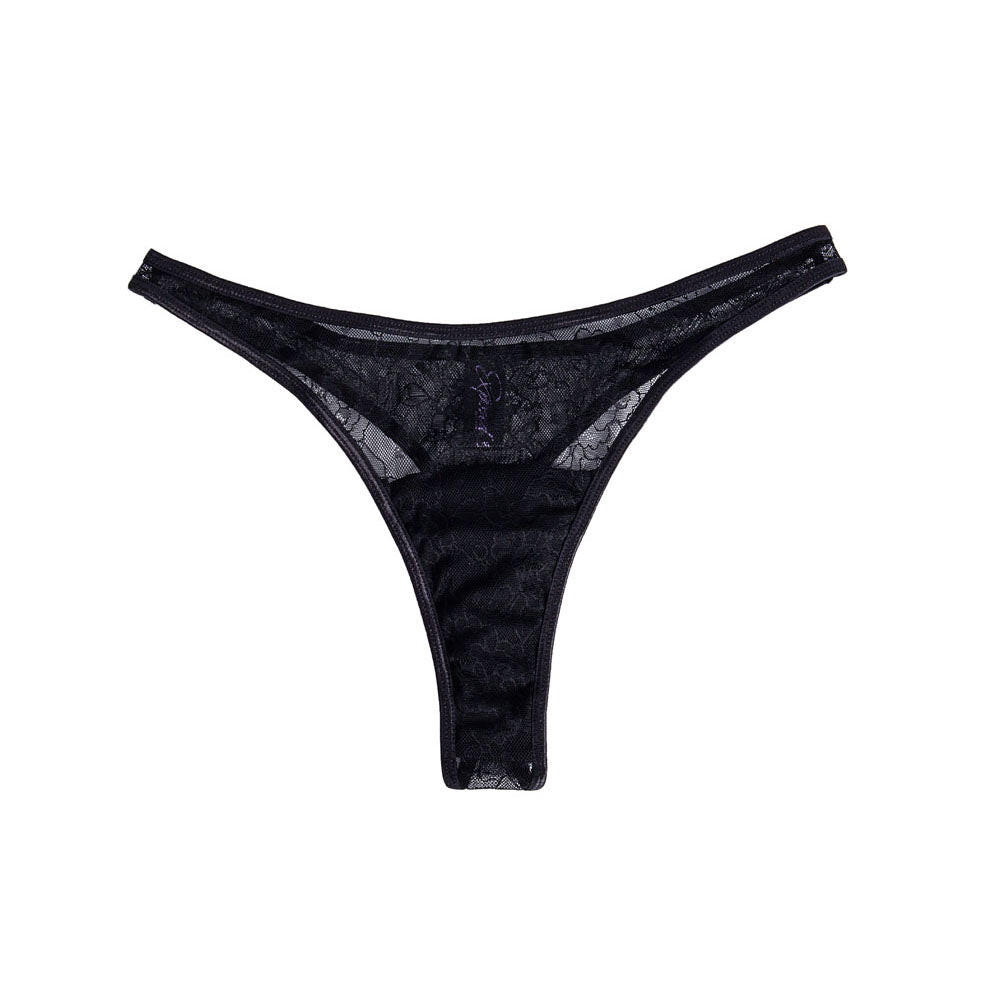 Maia DATE NIGHT PANTY VIBE - S/M - Black S/M Panty with Pink USB Rechargeable Bullet & Remote - RM330-PK-SM