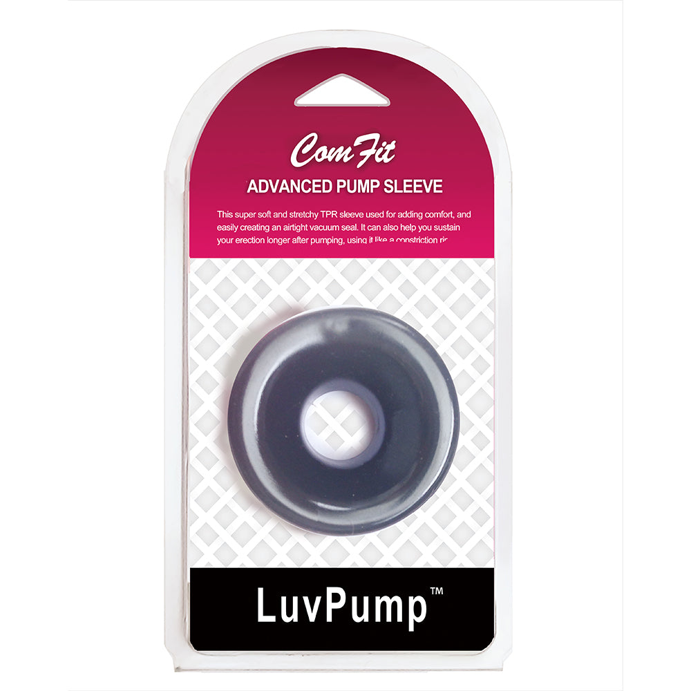 LuvPump ComFit Silicone Sleeve - Black - Black Universal Penis Pump Sleeve - S02-09-M