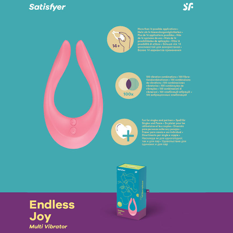 Satisfyer Endless Joy - Pink USB Rechargeable Couples Stimulator - SATPMF2PNK