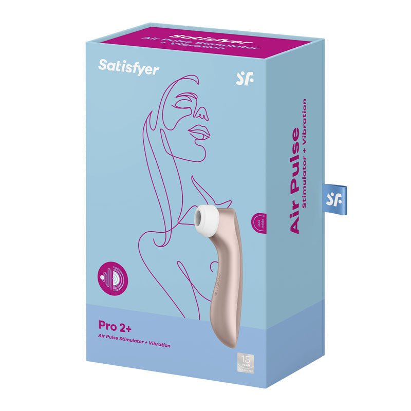 Satisfyer Pro 2+ Rose Gold - Rose Gold Touch-Free USB-Rechargeable Clitoral Stimulator with Vibration - SATPRO2V