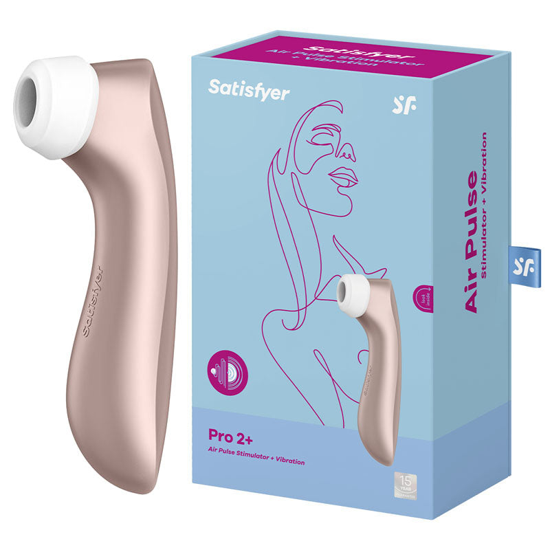 Satisfyer Pro 2+ Rose Gold - Rose Gold Touch-Free USB-Rechargeable Clitoral Stimulator with Vibration - SATPRO2V