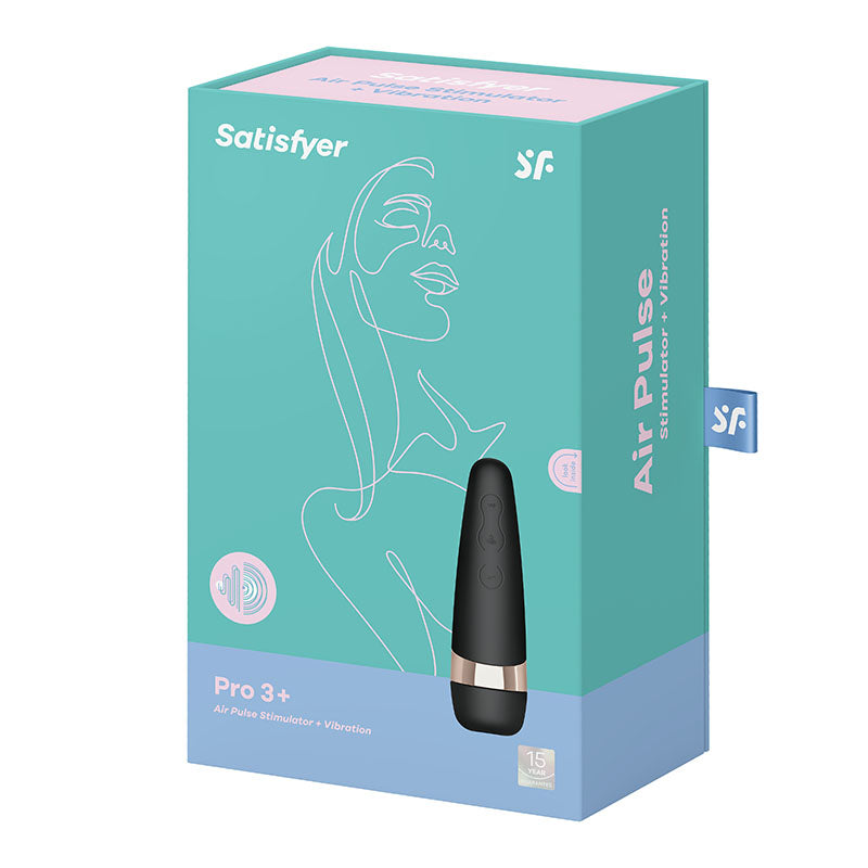 Satisfyer Pro 3+ - Touch-Free USB-Rechargeable Clitoral Stimulator with Vibration - SATPRO3V
