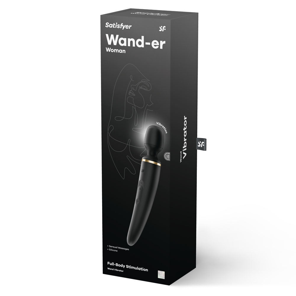 Satisfyer Wand-er Woman - Black USB Rechargeable Massager Wand - SATWAND-BLK