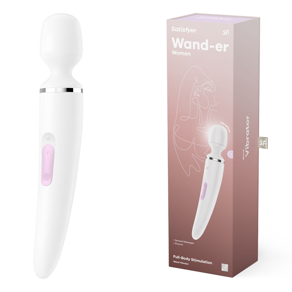 Satisfyer Wand-er Woman - White USB Rechargeable Massager Wand - SATWAND-WHT