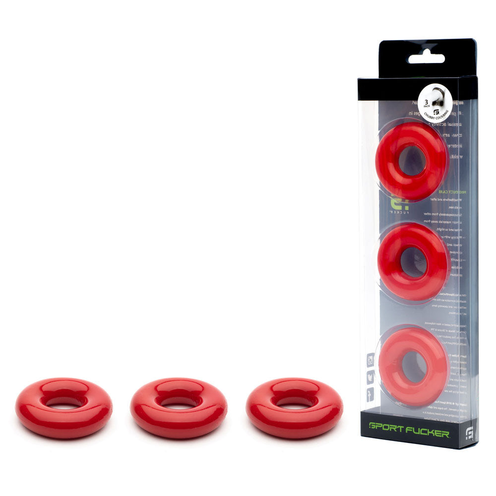 Sport Fucker Rubber Cockring - Red Cock Ring - SF11370
